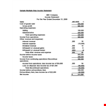 Multi Step Income Statement: Total Revenue, Operating Income, and Taxes example document template 