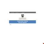 Leadership Training Agenda example document template