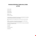 Phone Interview Thank You Email example document template