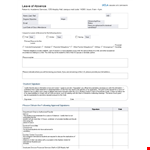 Leave of Absence Template for Students and Child | Handle Absences Efficiently example document template