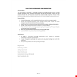 Data Analyst Internship example document template