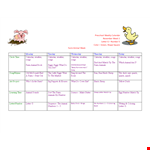 Preschool Weekly Calendar example document template