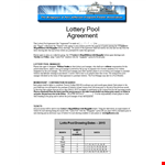 Lottery Ticket Pool Agreement Template for Managers - Create an Agreement for Lottery Pool example document template 