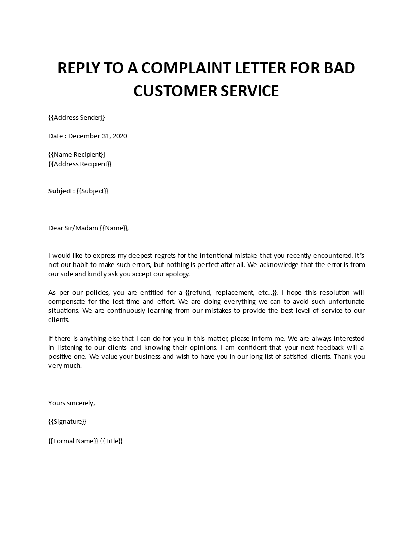 business Letter Acknowledging Error