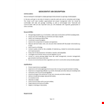 Geoscientist Job Description example document template