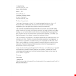 Food Product Complaint Letter - Resolve Issues with Creede Packaged Food example document template