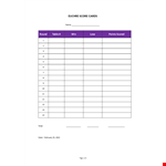 Euchre Score Card Template  example document template