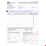 Custom Printing Blank Order Form example document template