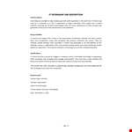 IT Internship Job Description example document template