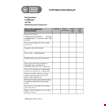 Sample Staff Induction Checklist | Policy Review | Procedure Initials example document template