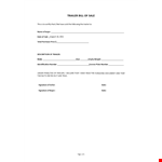 Trailer Bill of Sale example document template