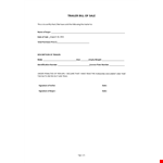 Trailer Bill of Sale example document template 