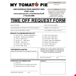 Time Off Request Form Template - Specify Your Request Below example document template