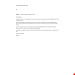 Job Acceptance Offer Letter example document template