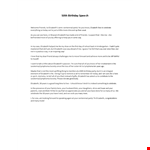 50th Birthday Speech example document template 