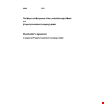 Business Shareholder Agreement | Protect Your Company's Interests example document template 