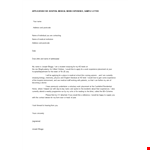 Hospital Work Application Letter example document template