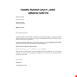Animal Trainer cover letter example document template