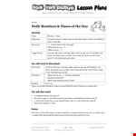 Daily Routine Lesson Plan for Students - Engaging Lesson on Telling Time in the Morning example document template