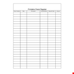 Checkbook Register example document template