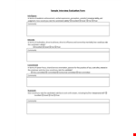 Sample Interview Evaluation Form example document template