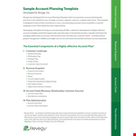 One Page Strategic Account Plan example document template