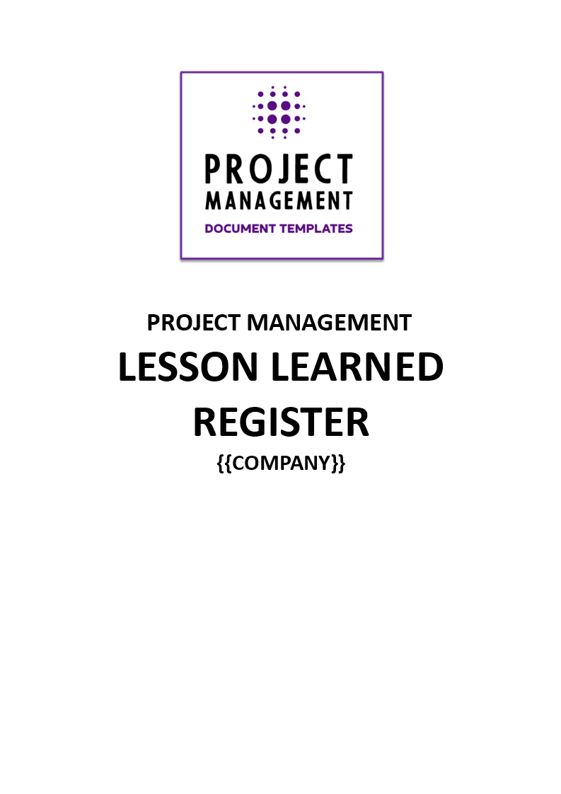 lessons learned register template