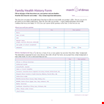 Family Medical History Form example document template