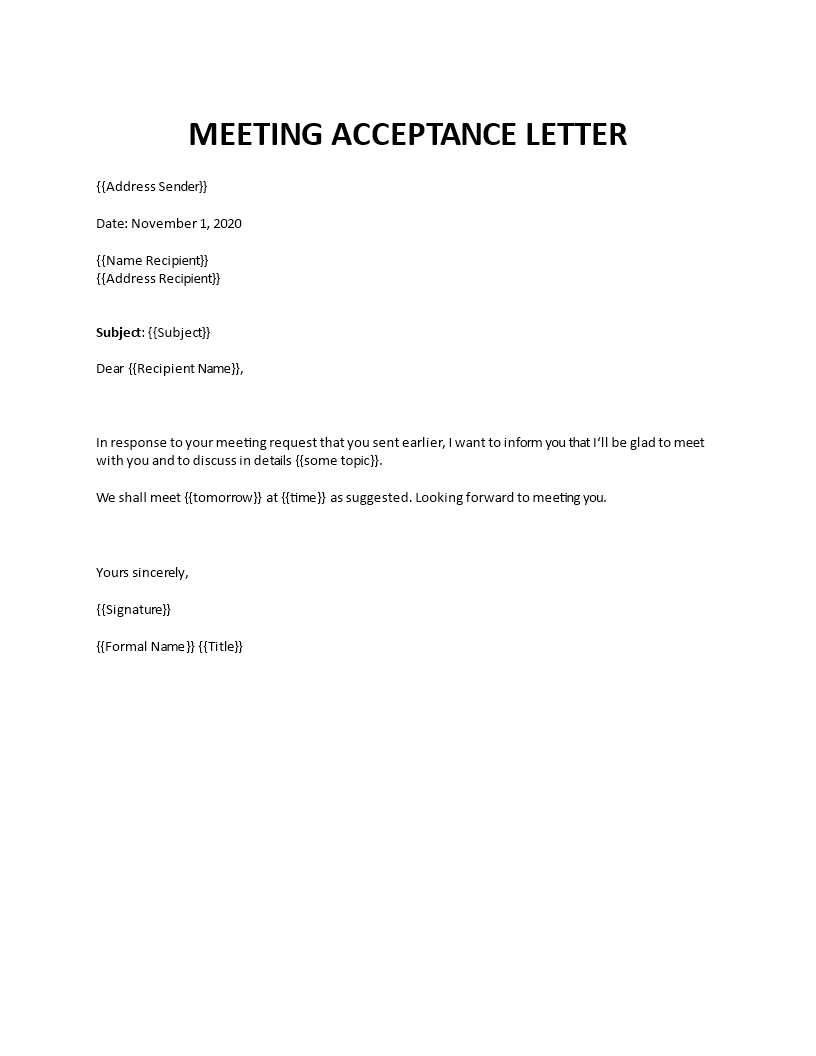acceptance letter for meeting Main Image acceptance letter for meeting