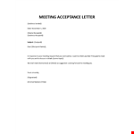 Acceptance letter for meeting example document template