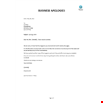 Apology letter example document template