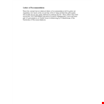 Formal Job Recommendation Letter example document template