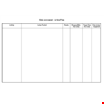 Risk Assessment Action Plan Template example document template