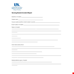 Nursing Student Incident Report | Course Incident Reporting for Students example document template