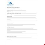 Nursing Student Incident Report | Course Incident Reporting for Students example document template 