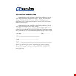 Photo Release Form - Obtain Permission and Extension in Wisconsin example document template