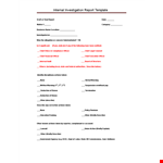 Internal Investigation Report Template | Chief Actions | Describe Investigation Taken example document template