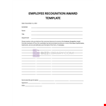Employee Recognition Award example document template