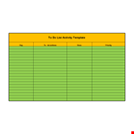 Activity Checklist Template example document template