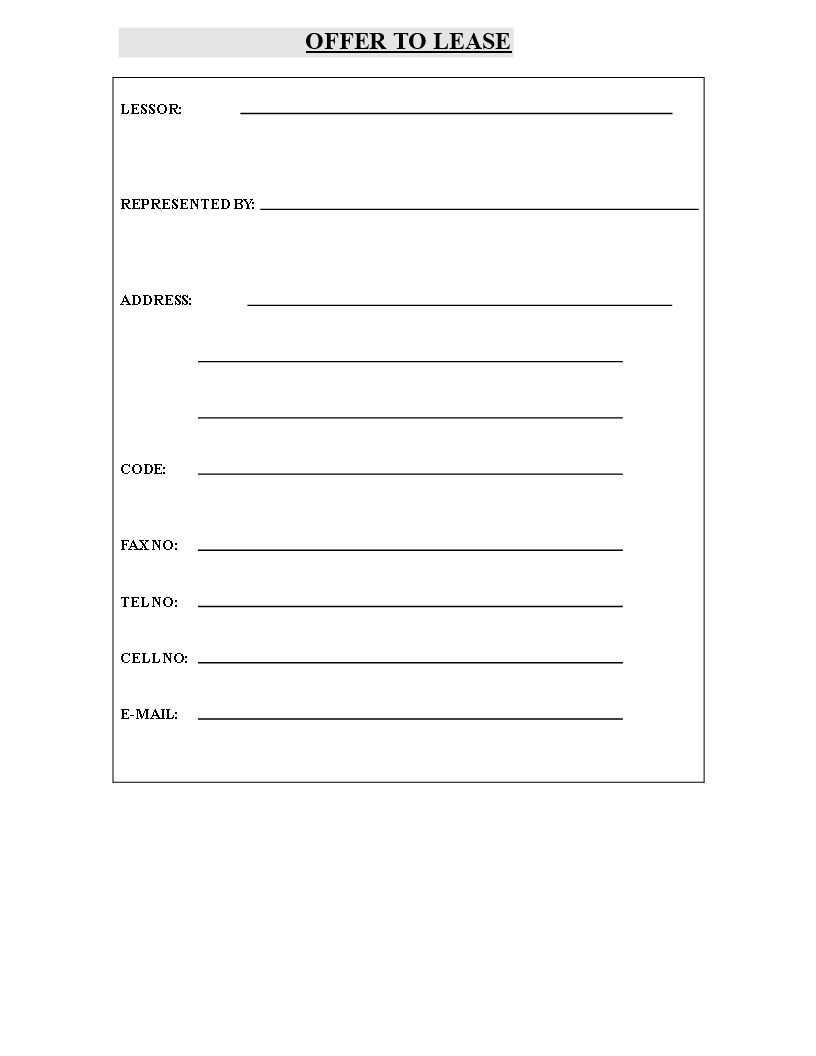 Lease Offer Letter Template - Create a Professional Agreement for