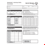 Individual Basketball Score Sheet Sample example document template