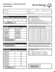 Individual Basketball Score Sheet Sample