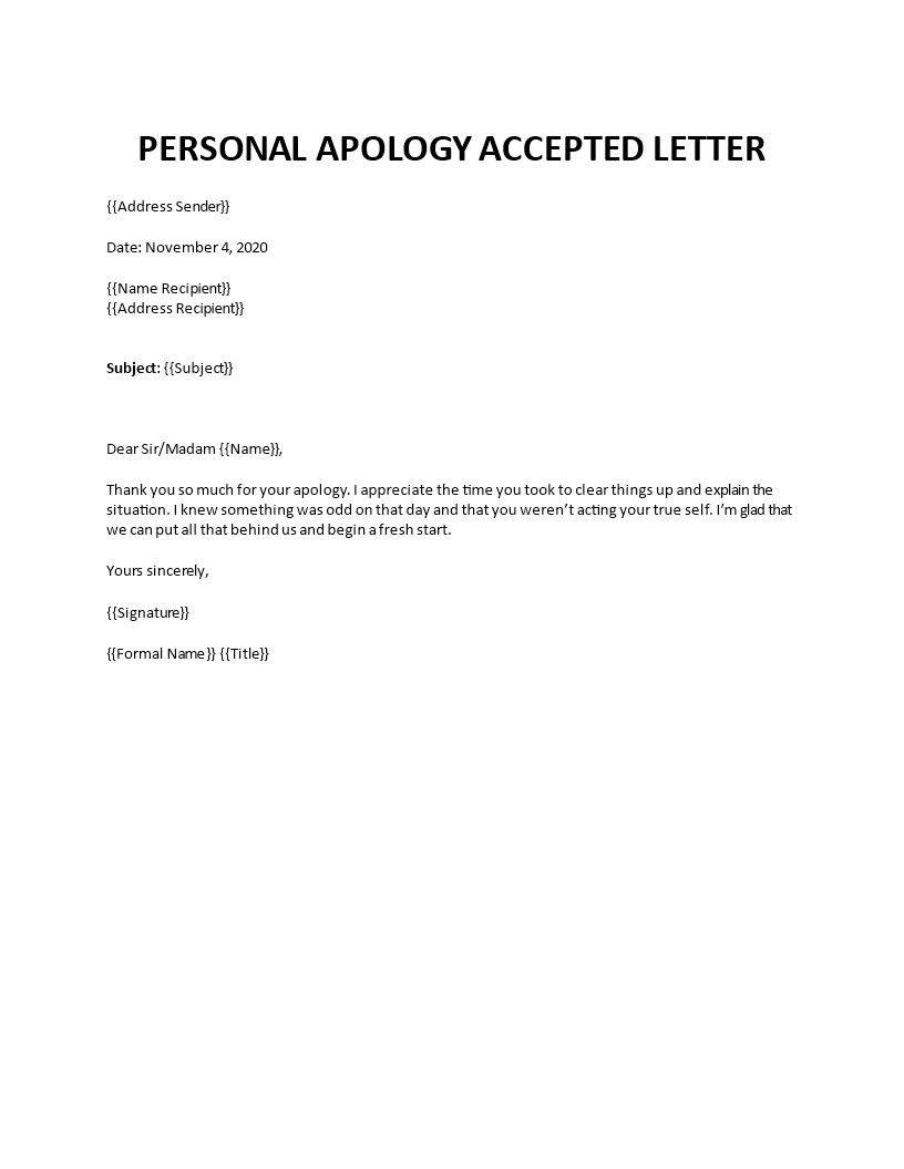 apology accepted email
