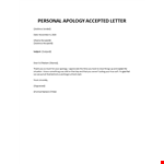 Apology accepted email example document template