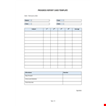 Progress Report Card Template example document template