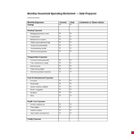 Household Balance Sheet example document template