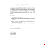 System Architect Job Description example document template