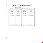 Daily Exercise Log example document template