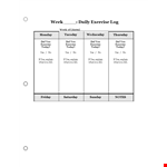 Daily Exercise Log example document template 