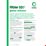 Create a Buzz with our Press Release Template - Reach Local Media with Your Story example document template